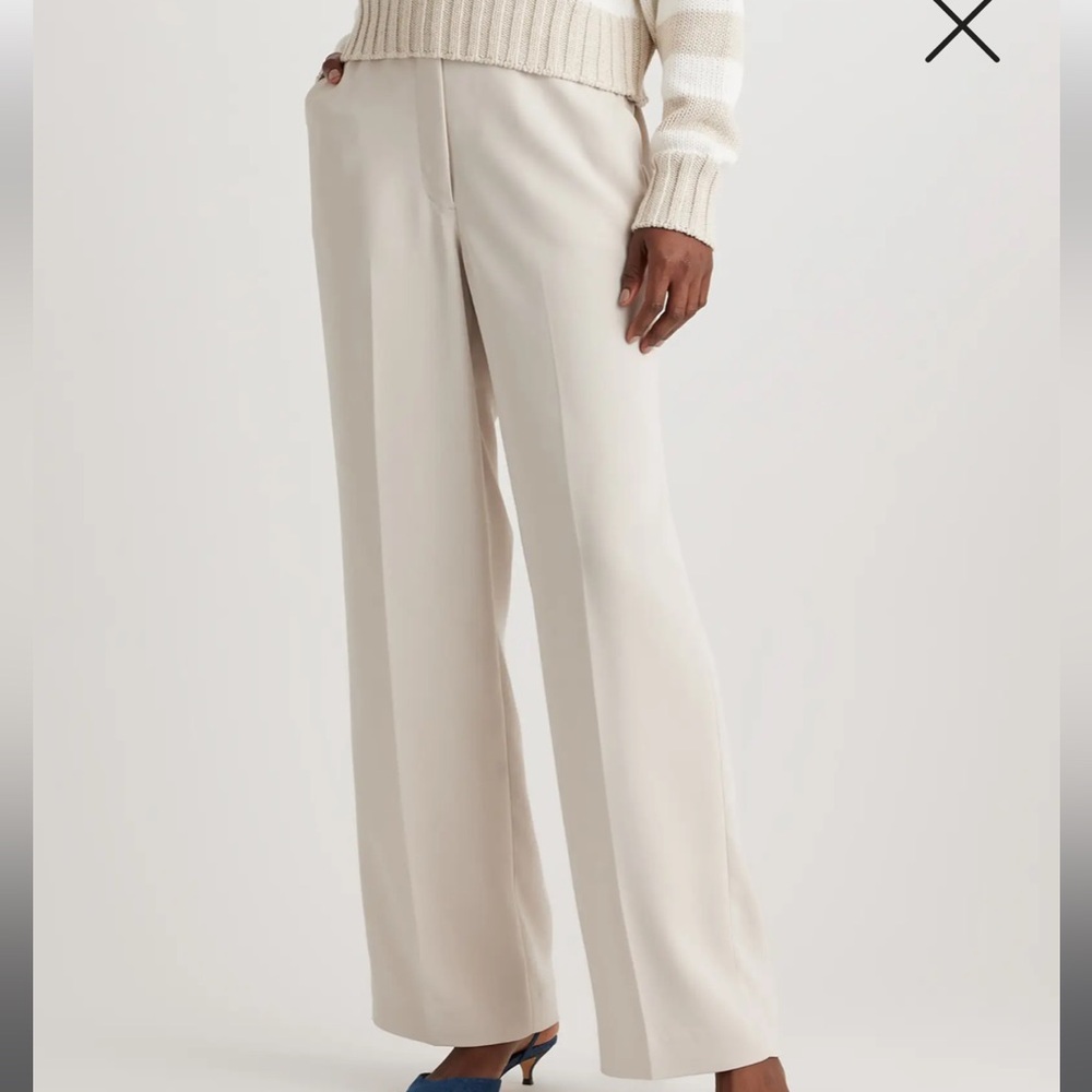 NWT Quince trouser Crepe Pants Ivory size 2